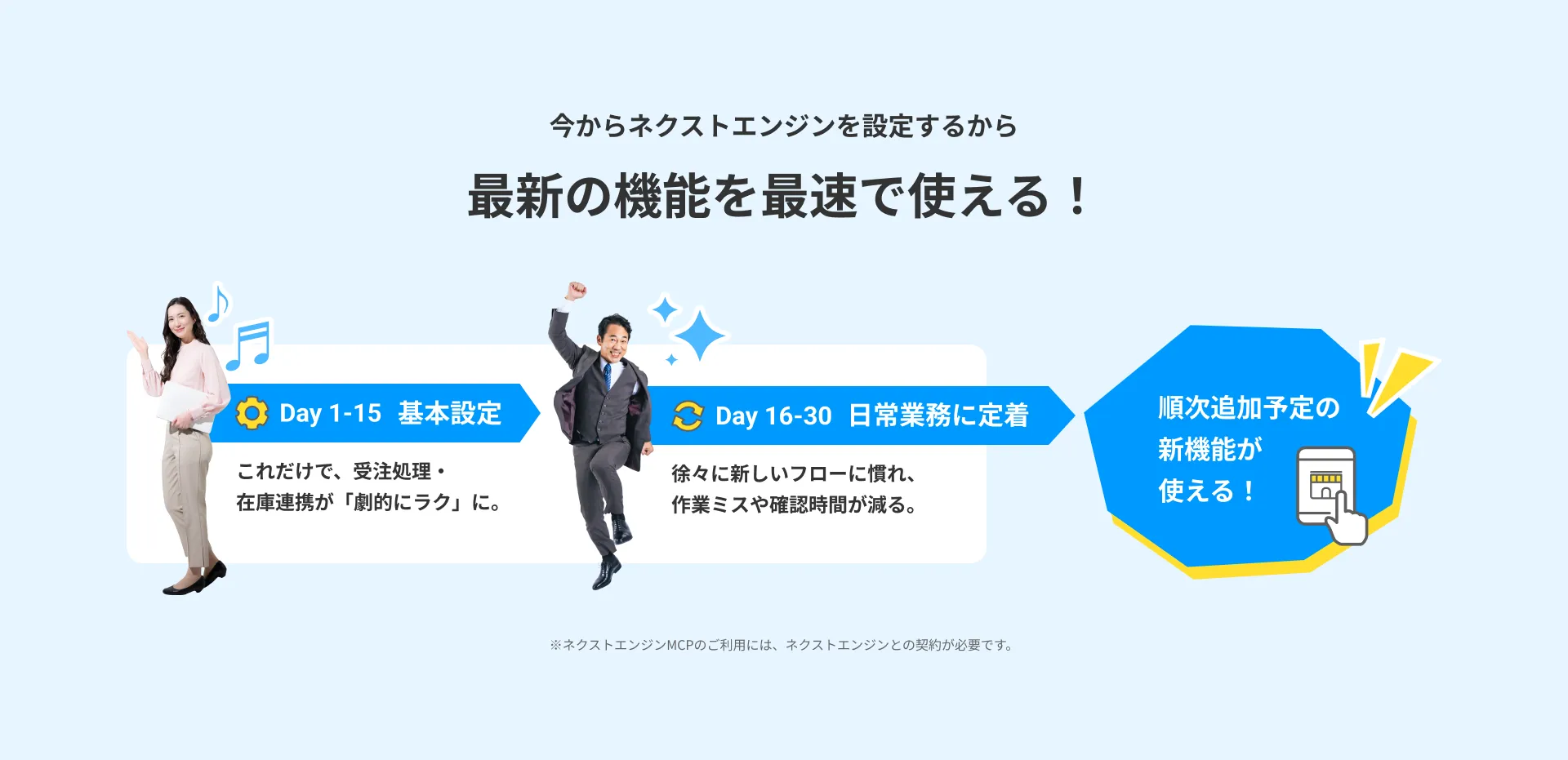 今からネクストエンジンを設定するから最新の機能を最速で使える！