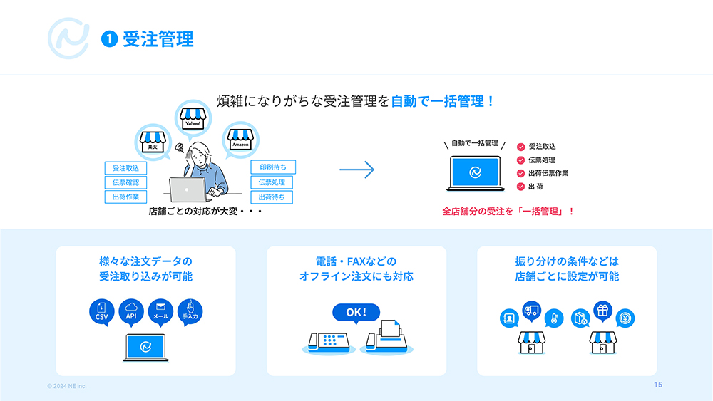 資料サンプル2「煩雑になりがちな受注管理を自動で一括管理！」